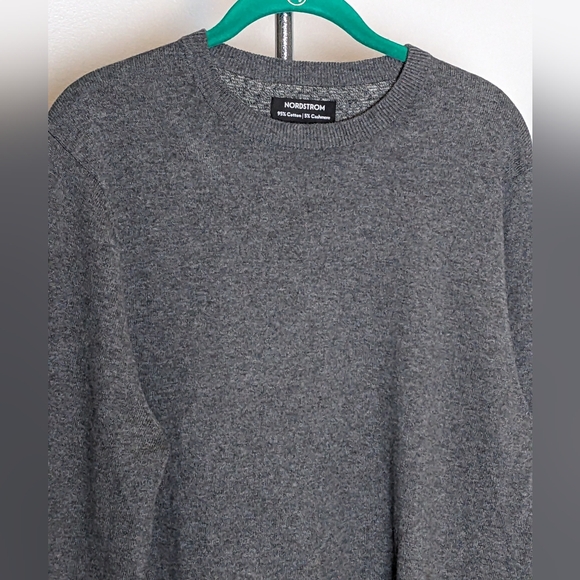 Nordstrom, Men's Cashmere sweater, Medium, charcoal gray - Picture 3 of 8